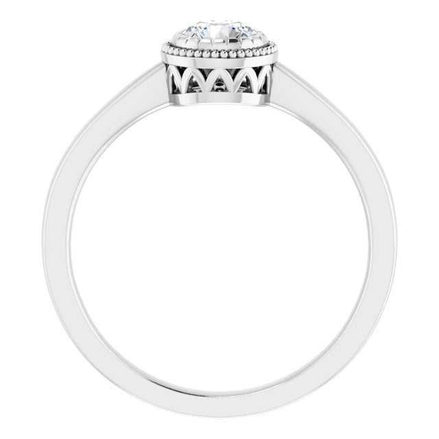 14K White Sapphire April Birthstone Ring