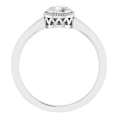 14K White Sapphire April Birthstone Ring