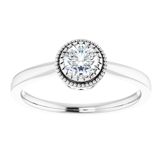 14K White Sapphire April Birthstone Ring