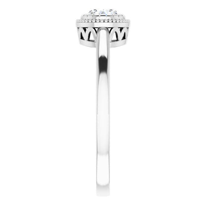 14K White Sapphire April Birthstone Ring