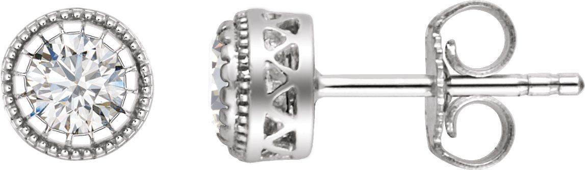 14K White Sapphire April Birthstone Earrings