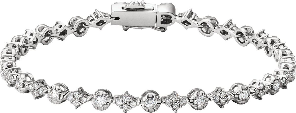 14K White 2 1/2 CTW Diamond 7.5 Bracelet