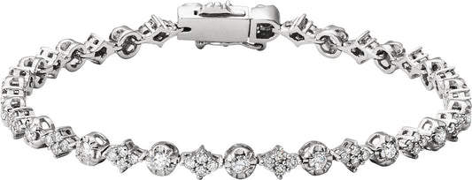 14K White 2 1/2 CTW Diamond 7.5 Bracelet