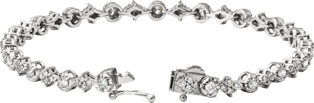 14K White 2 1/2 CTW Diamond 7.5 Bracelet