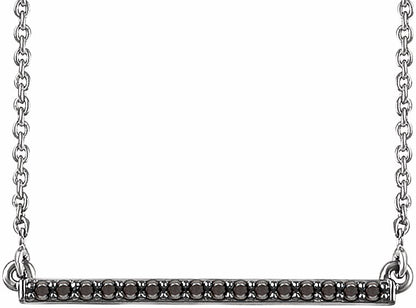 14K White 1/6 CTW Black Diamond Bar 18 Necklace