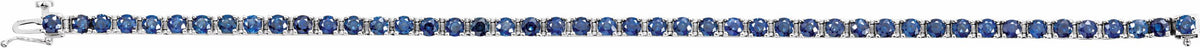 14K White Blue Sapphire Line 7 Bracelet
