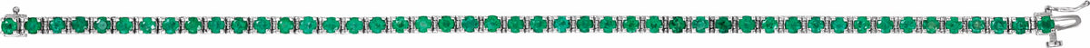 14K White Emerald Line 7 Bracelet