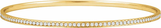 14K Yellow 1 1/2 CTW Diamond Bangle Bracelet 7