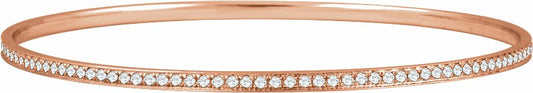 14K Rose 1 1/2 CTW Diamond Bangle Bracelet 7