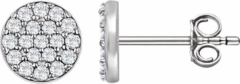 14K White 1/3 CTW Diamond Cluster Earrings