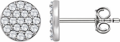 14K White 1/3 CTW Diamond Cluster Earrings
