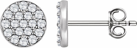 14K White 1/3 CTW Diamond Cluster Earrings