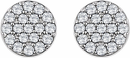 14K White 1/3 CTW Diamond Cluster Earrings