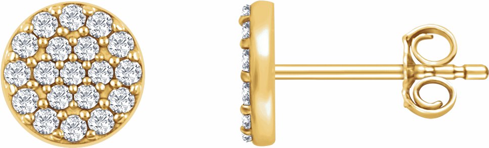 14K Yellow 1/3 CTW Diamond Cluster Earrings