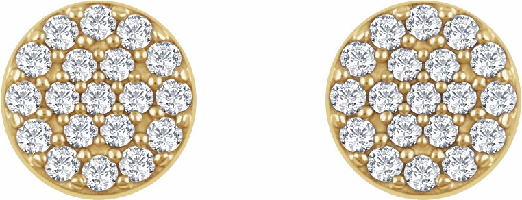 14K Yellow 1/3 CTW Diamond Cluster Earrings