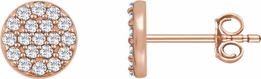 14K Rose 1/3 CTW Diamond Cluster Earrings