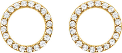 14K Yellow 1/5 CTW Diamond Circle Earrings