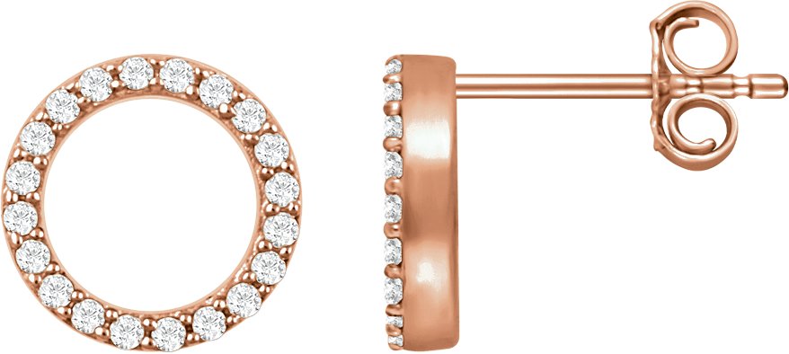 14K Rose 1/5 CTW Diamond Circle Earrings