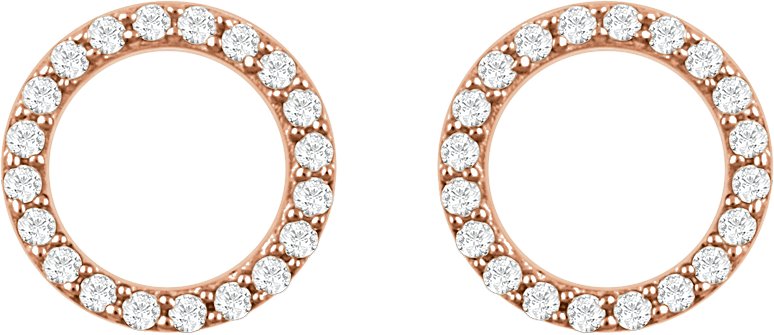 14K Rose 1/5 CTW Diamond Circle Earrings