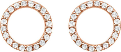 14K Rose 1/5 CTW Diamond Circle Earrings