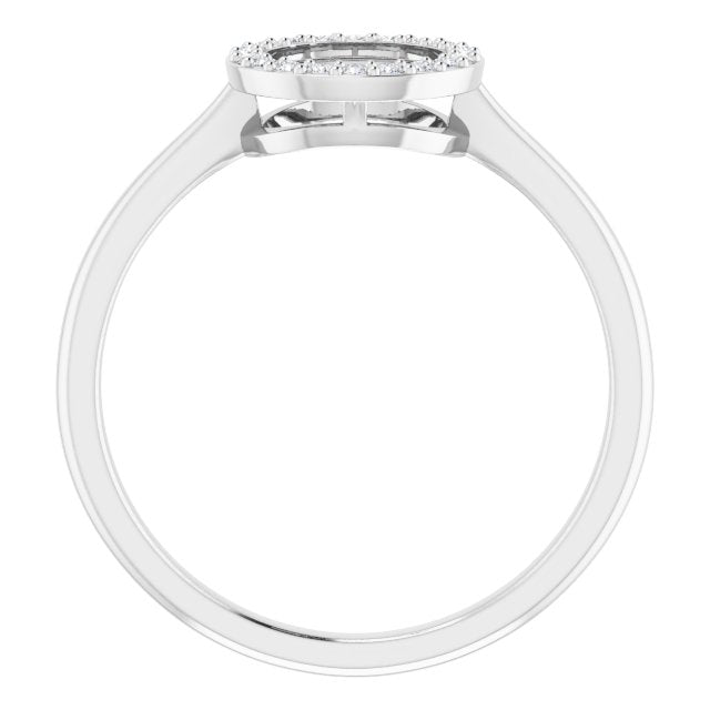 14K White 1/10 CTW Diamond Circle Ring