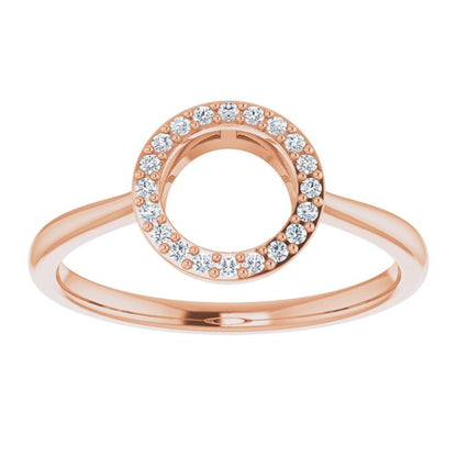 14K Rose 1/10 CTW Diamond Circle Ring