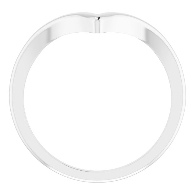 14K White V Ring