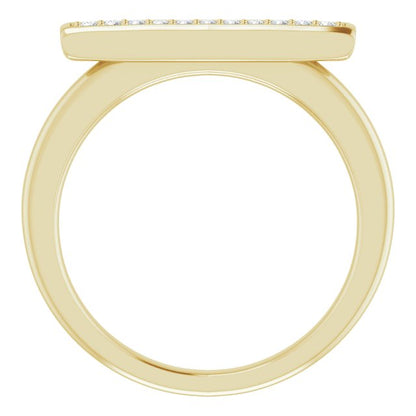 14K Yellow 1/10 CTW Diamond Bar Ring