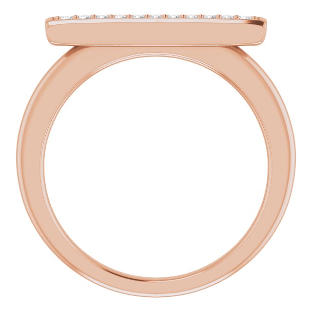 14K Rose 1/10 CTW Diamond Bar Ring