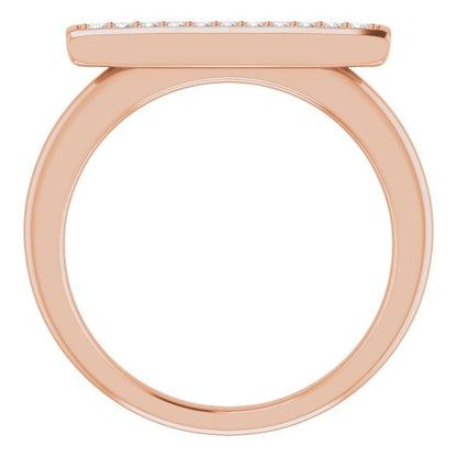 14K Rose 1/10 CTW Diamond Bar Ring