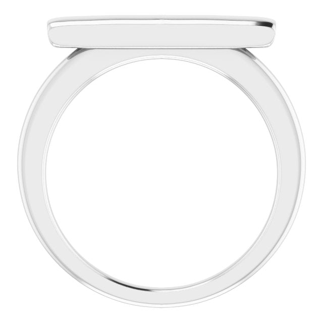 14K White Bar Ring