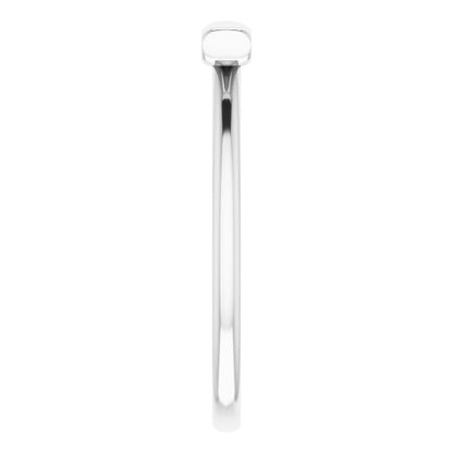 14K White Bar Ring