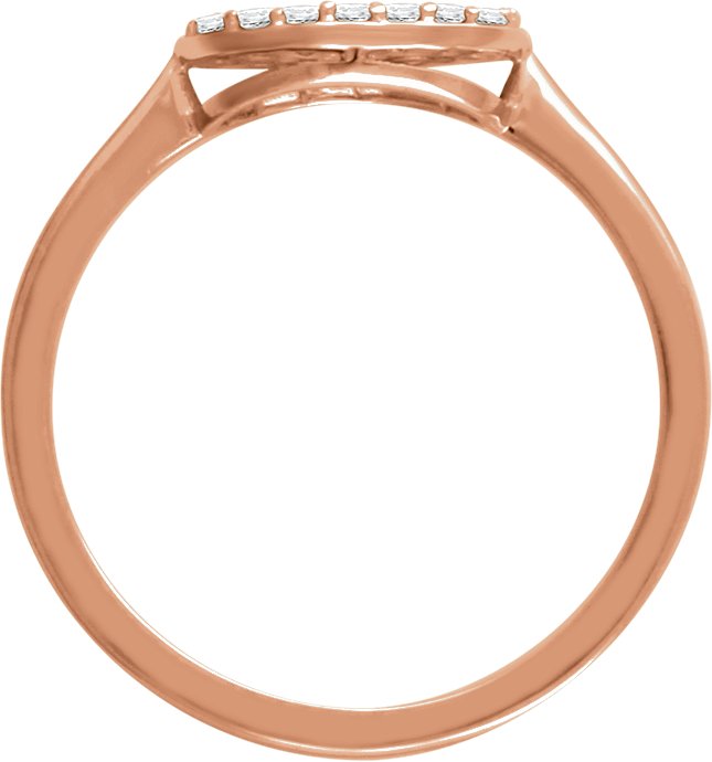 14K Rose 1/5 CTW Diamond Oval Cluster Ring