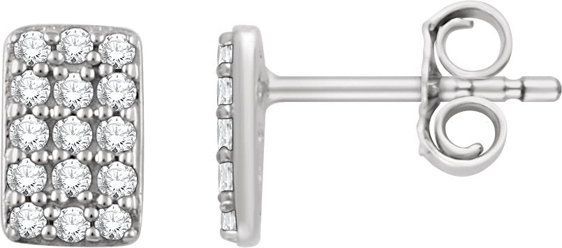 14K White 1/5 CTW Diamond Cluster Earrings