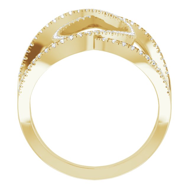 14K Yellow 3/8 CTW Diamond Freeform Ring