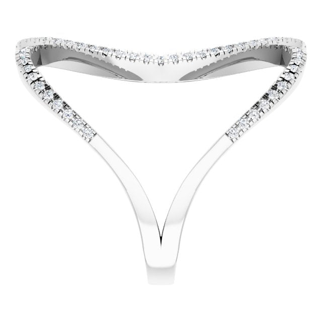14K White 3/8 CTW Diamond Freeform Ring