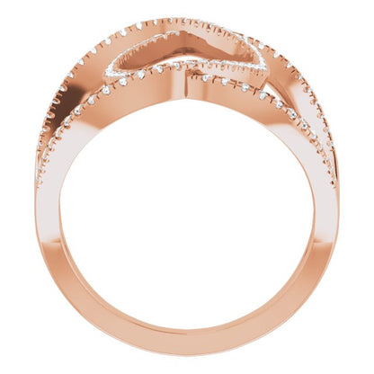14K Rose 3/8 CTW Diamond Freeform Ring