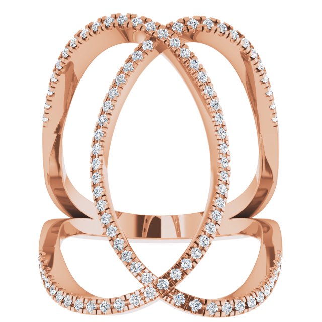 14K Rose 3/8 CTW Diamond Freeform Ring