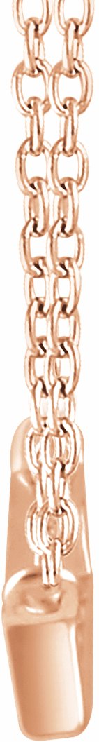 14K Rose 1/2 CTW Diamond Baguette Bar 16-18 Necklace