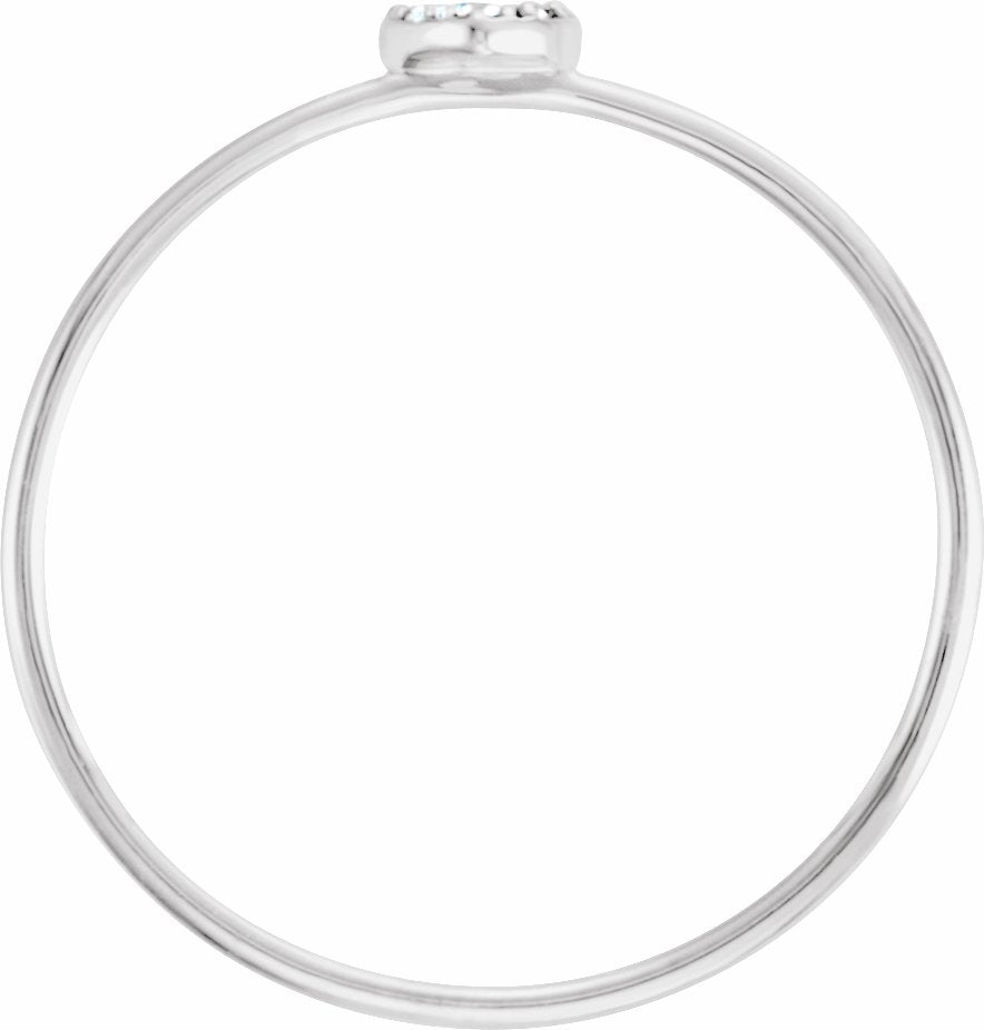 14K White .03 CTW Diamond Petite Heart Ring