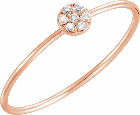 14K Rose .04 CTW Diamond Petite Circle Ring