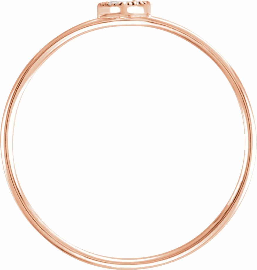 14K Rose 1/8 CTW Diamond Petite Square Ring