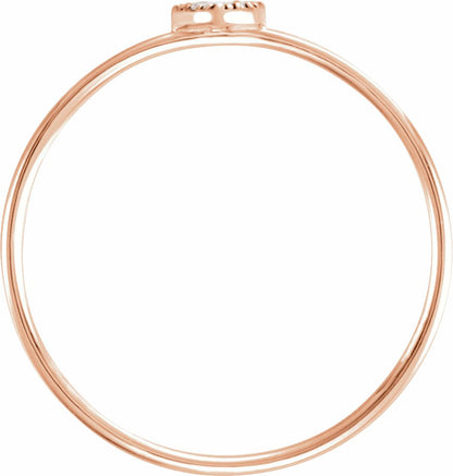 14K Rose 1/8 CTW Diamond Petite Square Ring