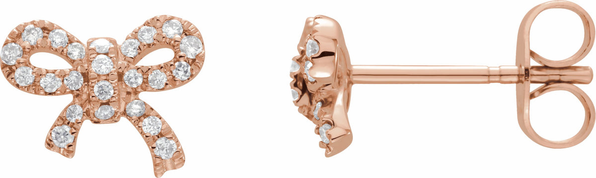 14K Rose 1/5 CTW Diamond Earrings