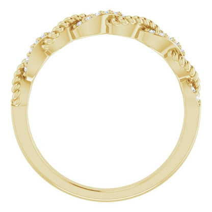 14K Yellow .08 CTW Diamond Stackable Ring