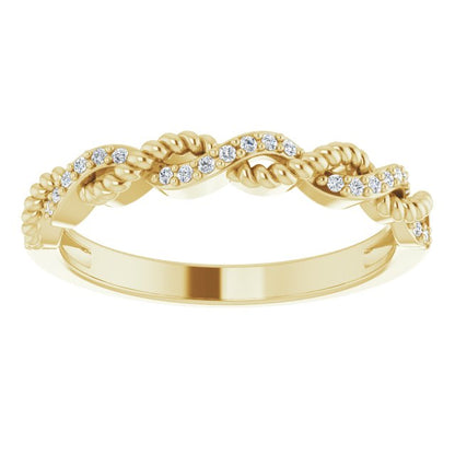 14K Yellow .08 CTW Diamond Stackable Ring