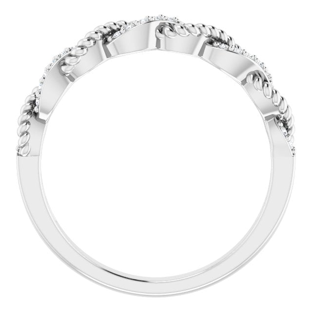 14K White .08 CTW Diamond Stackable Ring