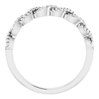14K White .08 CTW Diamond Stackable Ring
