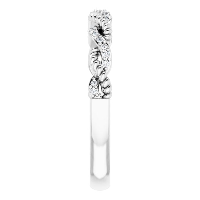 14K White .08 CTW Diamond Stackable Ring
