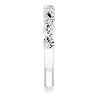 14K White .08 CTW Diamond Stackable Ring